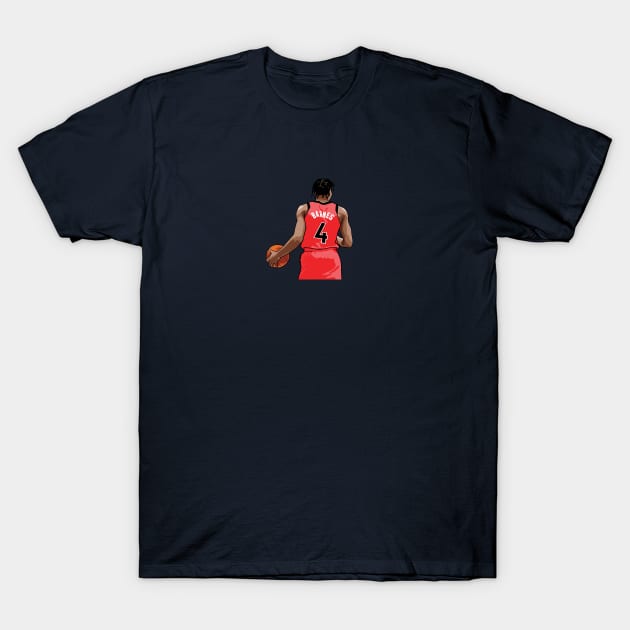 Scottie Barnes Vector Back Red T-Shirt by qiangdade